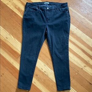 Madewell 9” High‎ Rise Skinny Black Stretch Denim Plus Size Jeans 36